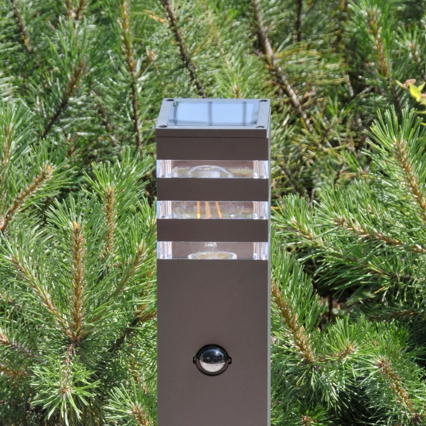 Ulkoseinävalaisin anturilla TEKSAS 1xE27/12W/230V IP44 74 cm antrasiitti