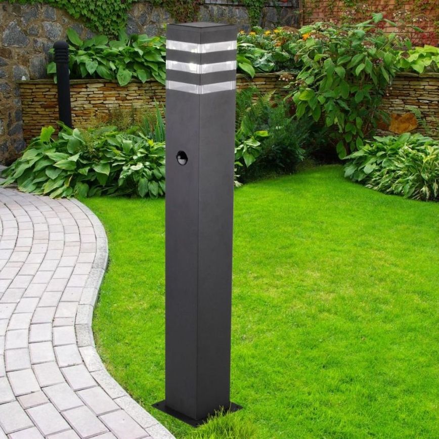 Ulkoseinävalaisin anturilla TEKSAS 1xE27/12W/230V IP44 74 cm antrasiitti
