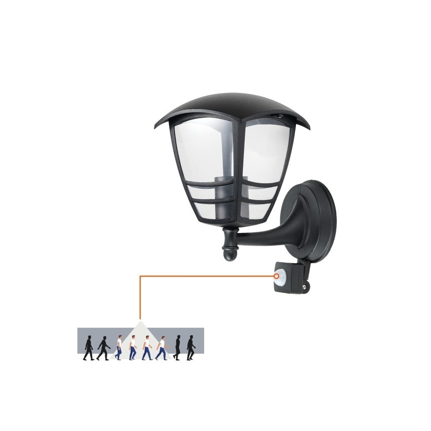 Ulkovalo anturilla TEVIO 1xE27/60W/230V IP54 musta