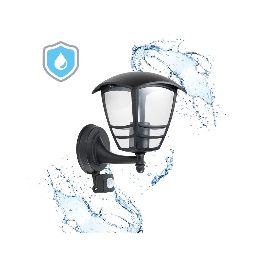 Ulkovalo anturilla TEVIO 1xE27/60W/230V IP54 musta