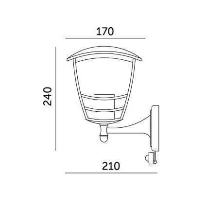 Ulkovalo anturilla TEVIO 1xE27/60W/230V IP54 musta