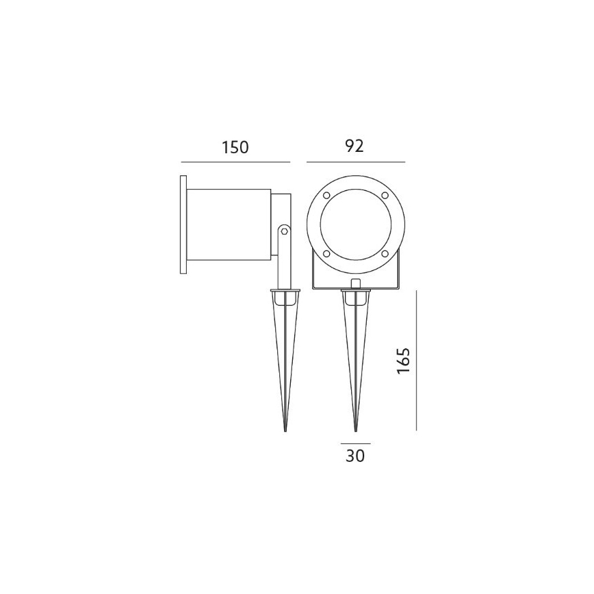 Ulkovalo BLAKE 2 GU10/50W/230V IP65