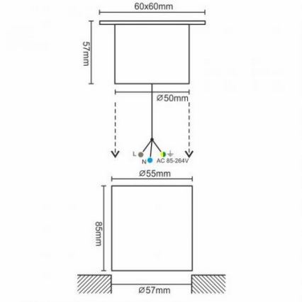 Ulkoväylän LED-valo LED/4W/85-264V IP67 2800K