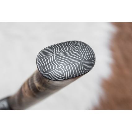 Uniikki Damascus-veitsi 13 cm kastanjapuu