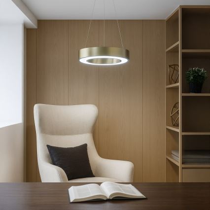 UNION LED -riippuvalaisin vaijerilla LED/40W/230V 3000/4000/6500K halkaisija 40 cm kullanvärinen