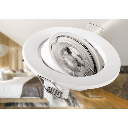 Upotettava alasvalaisin 1xGU10/MR16/10W/230V, halkaisija 9 cm, valkoinen