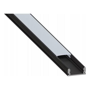 Upotettava alumiiniprofiili LED-nauhoille, 1 m, musta/valkoinen