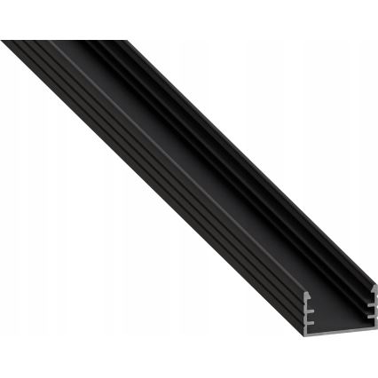 Upotettava alumiiniprofiili LED-nauhoille, 1 m, musta/valkoinen