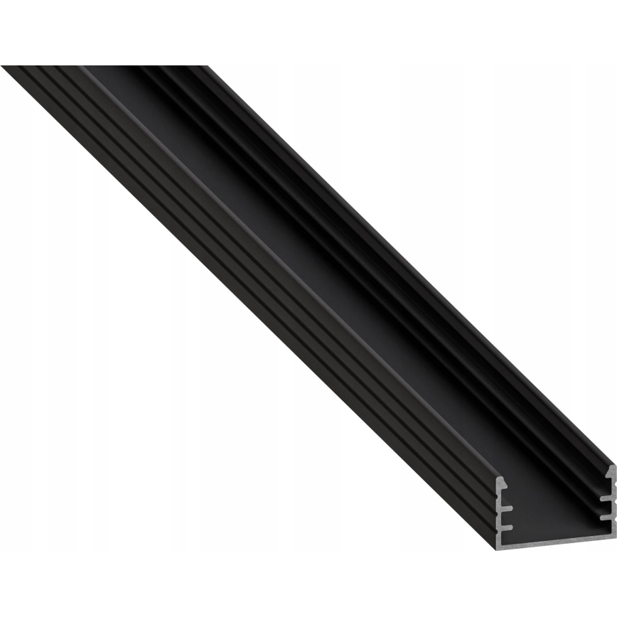 Upotettava alumiiniprofiili LED-nauhoille, 1 m, musta/valkoinen