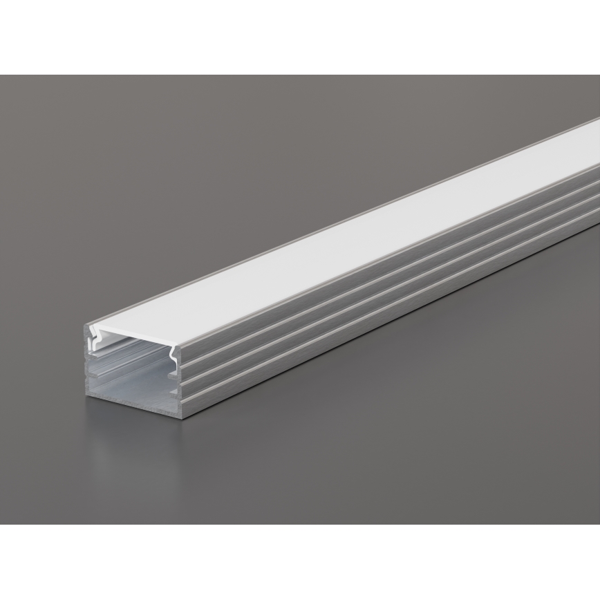 Upotettava LED-profiili 1 m, hopea/valkoinen