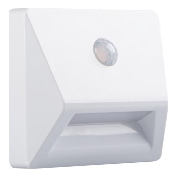 Upotettava LED-valaisin liike- ja hämäräsensorilla IRS LED/0,3W/3xAAA IP54 valkoinen