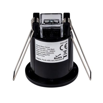 Upotettava liiketunnistin PIR 360° 400W/230V musta