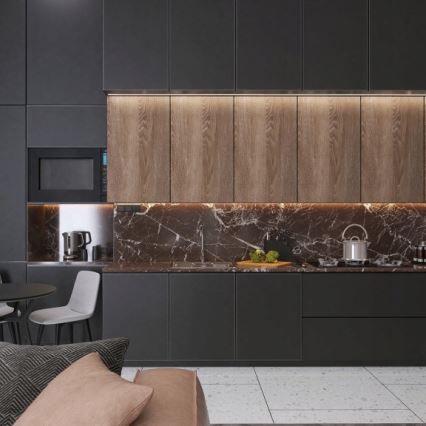 Upotettava profiili LED-nauhoille 1 m hopea/valkoinen