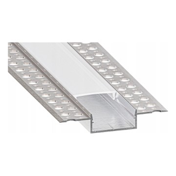 Upotettava profiili LED-nauhoille 1 m hopea/valkoinen