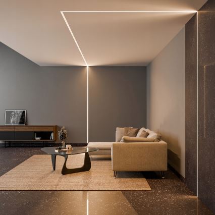Upotettava profiili LED-nauhoille 1 m hopea/valkoinen