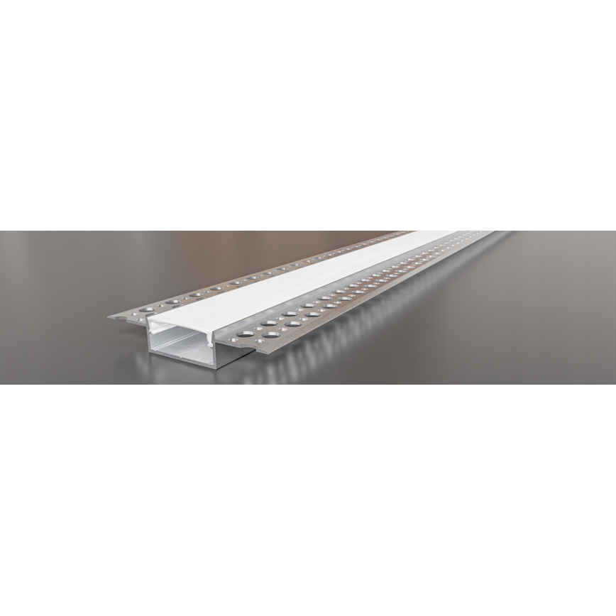 Upotettava profiili LED-nauhoille 1 m hopea/valkoinen