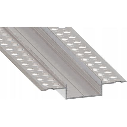 Upotettava profiili LED-nauhoille 1 m hopea/valkoinen