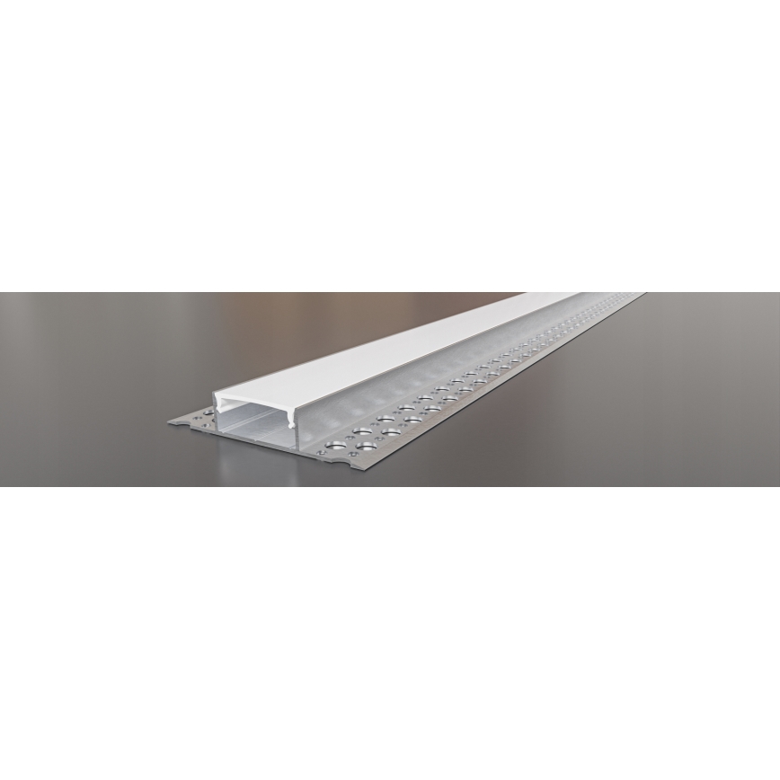 Upotettava profiili LED-nauhoille 1 m, hopea/valkoinen