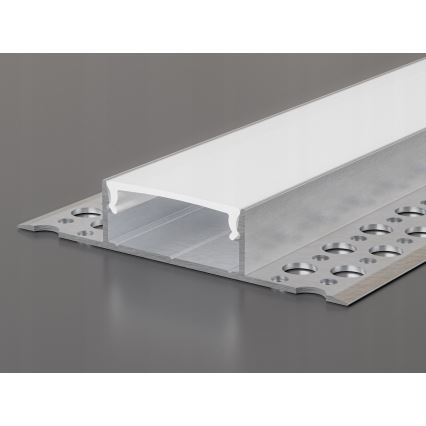 Upotettava profiili LED-nauhoille 1 m, hopea/valkoinen