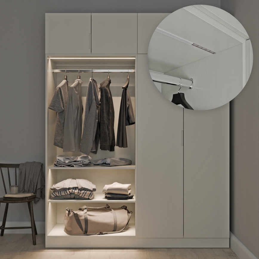 Upotettava profiili LED-nauhoille 1 m hopea/valkoinen