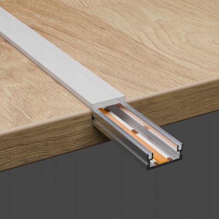 Upotettava profiili LED-nauhoille 1 m hopea/valkoinen