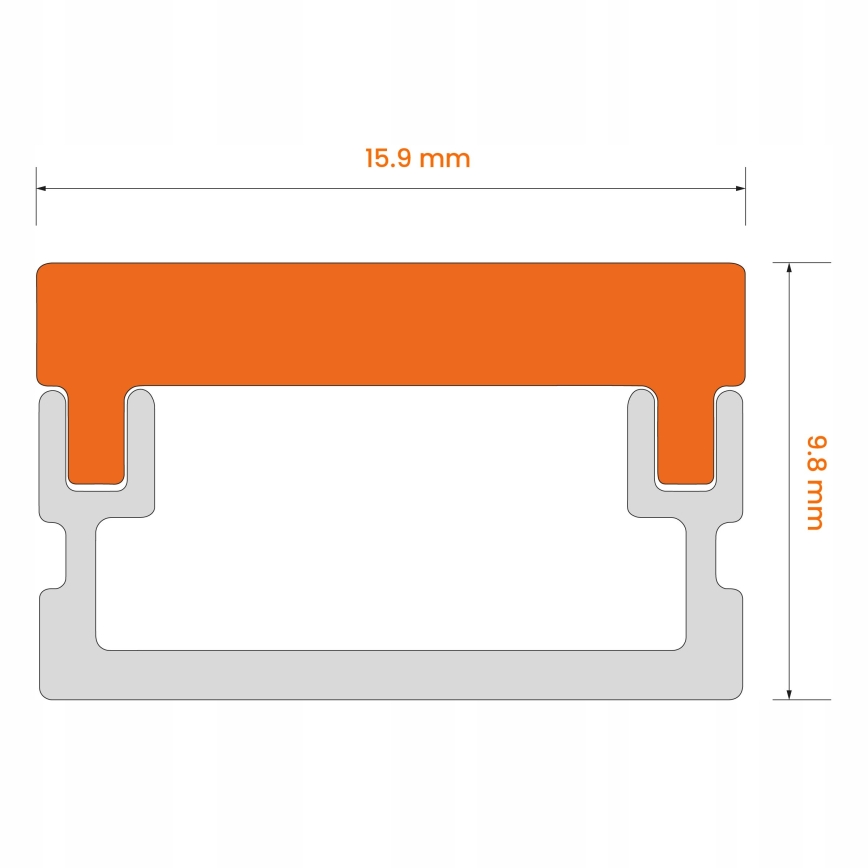 Upotettava profiili LED-nauhoille 1 m hopea/valkoinen