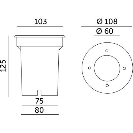 Upotettava valaisin ulkokäyttöön ENTRADA2 1xGU10 / 50W / 230V IP65