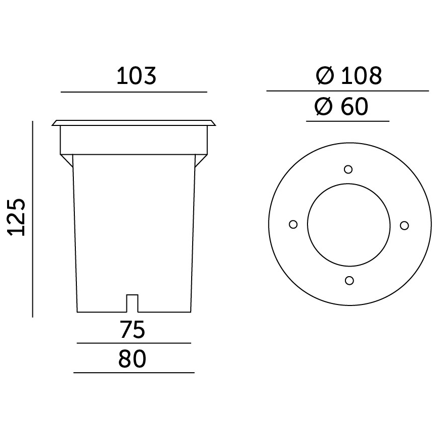 Upotettava valaisin ulkokäyttöön ENTRADA2 1xGU10 / 50W / 230V IP65