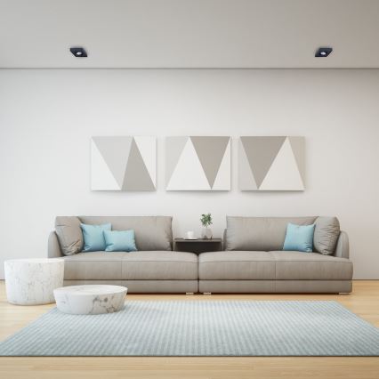 Upotettu kohdevalo NUSA 1xGU5,3/MR16/50W/12V kulmikas musta