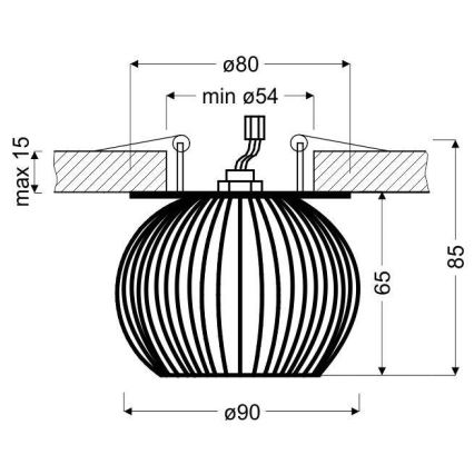 Upotettu kohdevalo SK 93 1xG9/40W/230V kulta