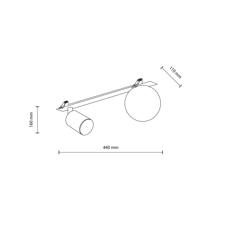 Upotettu kohdevalo VOX 1xG9/8W/230V + 1xGU10/10W musta