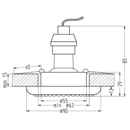 Upotettu valo SOC 1xGU10/50W/230V musta