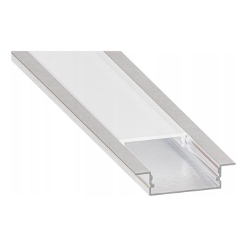 Uppoasennettava LED-nauhaprofili 1 m hopea/valkoinen