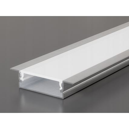 Uppoasennettava LED-nauhaprofili 1 m hopea/valkoinen