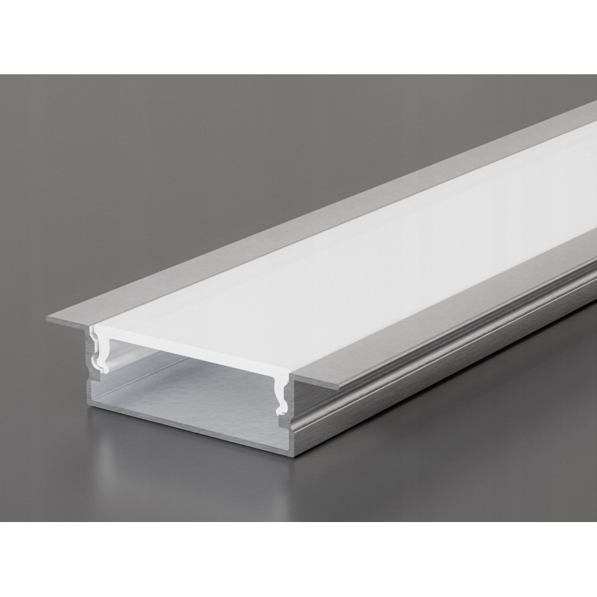 Uppoasennettava LED-nauhaprofili 1 m hopea/valkoinen