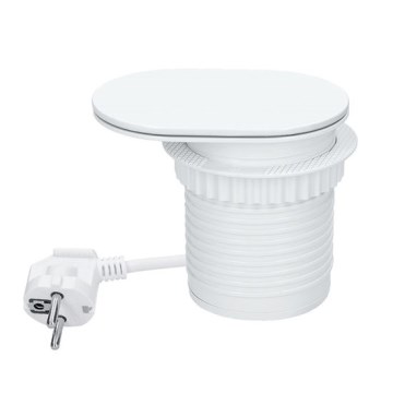 Uppoasennettava pistorasia 20 W, 1× sähköpistoke + USB-A ja USB-C, valkoinen