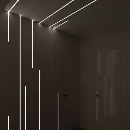 Uppoasennettava profiili LED-nauhoille, 1 m, hopea/valkoinen
