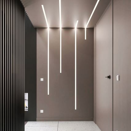 Uppoasennettava profiili LED-nauhoille, 1 m, hopea/valkoinen