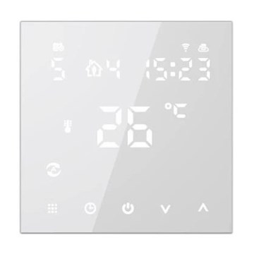 Uppoasennettava termostaatti 230 V, valkoinen, Tuya-yhteensopiva Wi‑Fi