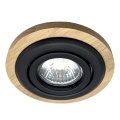 Uppoasennettava valaisin TOBBY 1xGU10/20W/230V Ø 11,5 cm tammi/musta