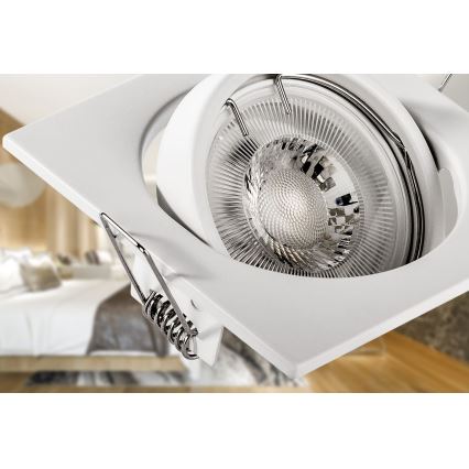 Uppovalaisin 1xGU10/MR16/10W/230V 9x9 cm valkoinen