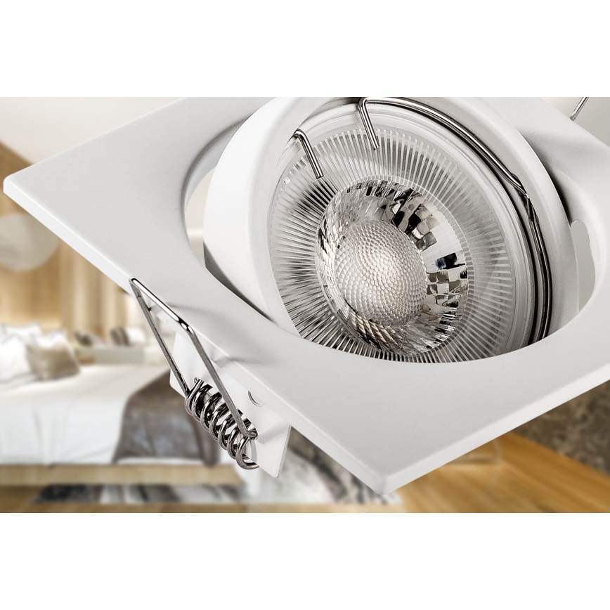 Uppovalaisin 1xGU10/MR16/10W/230V 9x9 cm valkoinen