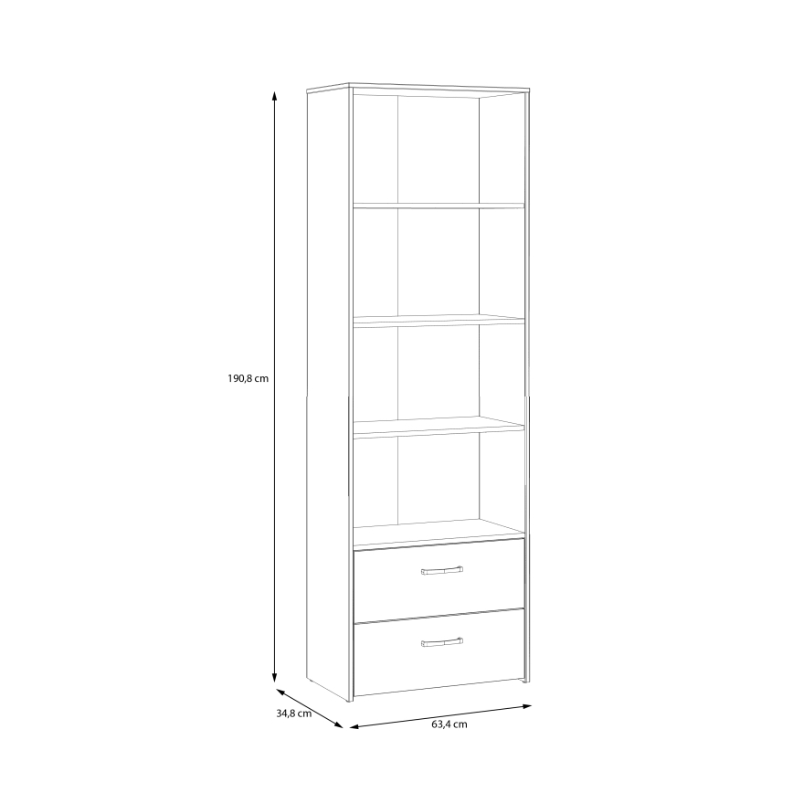 URO-kirjahylly artisan-tammi/valkoinen