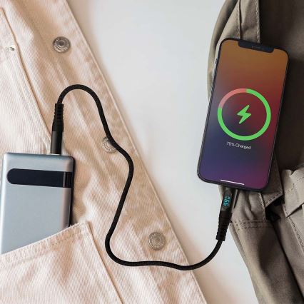 USB-kaapeli TYPE C -liitin LED-näyttö 1m