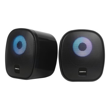 USB Kaiuttimet kanssa RGB taustavalo 2x3W/5V musta