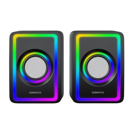 USB Kaiuttimet kanssa RGB taustavalo 2x3W/5V musta