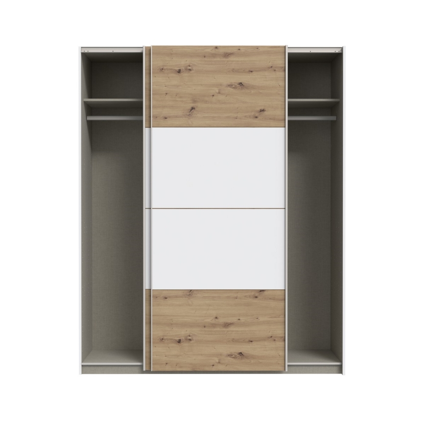 Vaatekaappi KARO 170x210 cm valkoinen/artisan-tammi