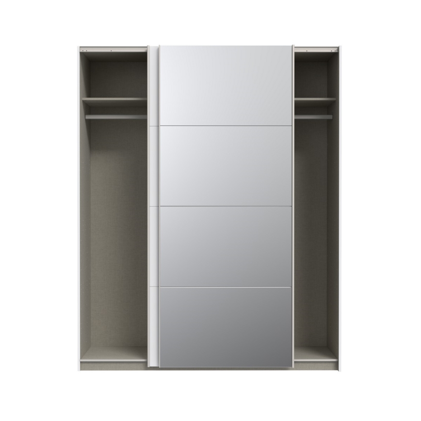 Vaatekaappi KARO peilillä 170 x 210 cm, valkoinen