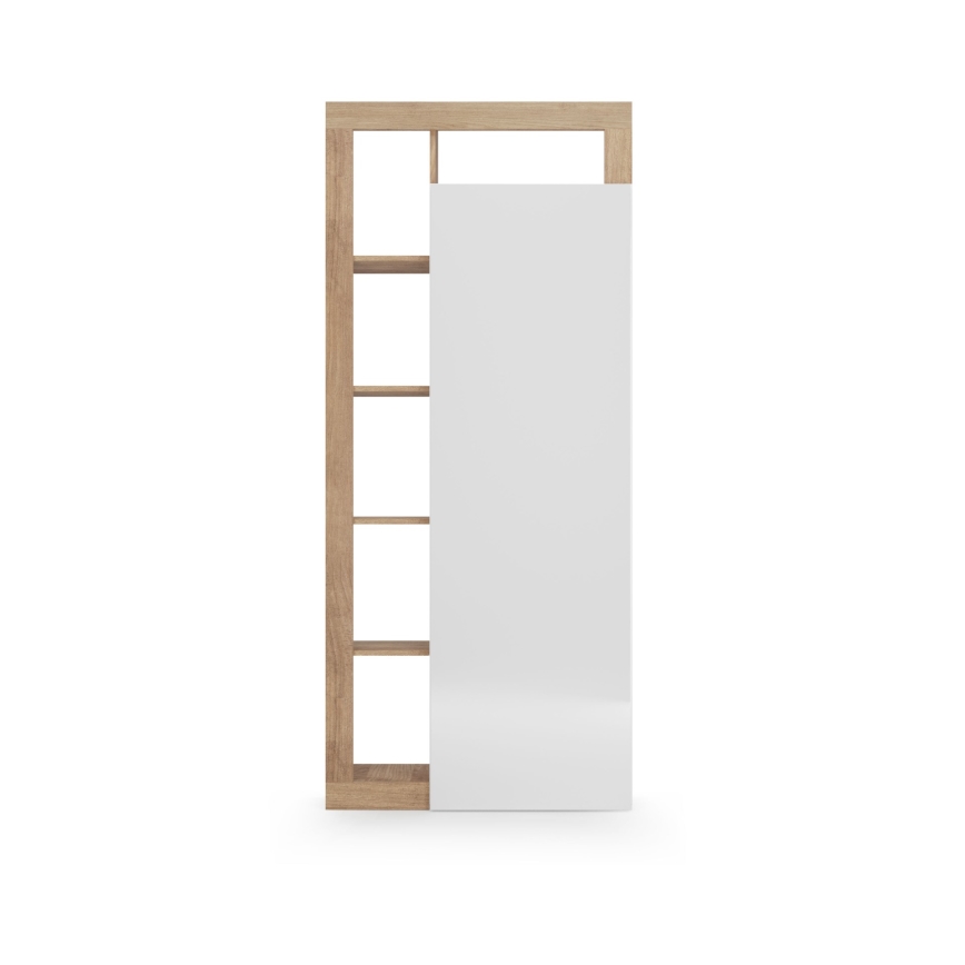 Vaatekaappi LENOR 91x209 cm valkoinen/ruskea