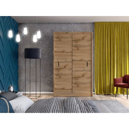 Vaatekaappi liukuovilla SAPHIRA 150x215 cm wotan tammi